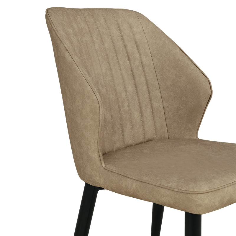 Cadeiras de jantar Aleena [Conjunto de 2] [Couro Pu] [Marrom] [Creme]