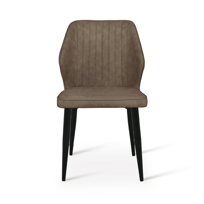 Cadeiras de jantar Aleena [Conjunto de 2] [Couro Pu] [Marrom] [Creme]