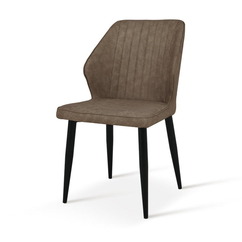 Cadeiras de jantar Aleena [Conjunto de 2] [Couro Pu] [Marrom] [Creme]