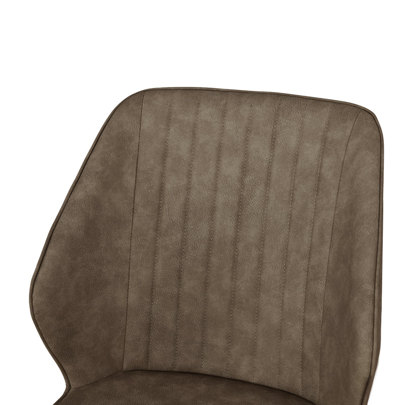 Cadeiras de jantar Aleena [Conjunto de 2] [Couro Pu] [Marrom] [Creme]