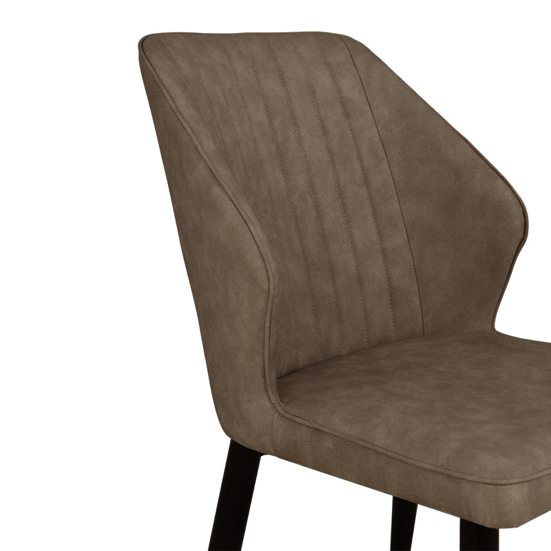 Cadeiras de jantar Aleena [Conjunto de 2] [Couro Pu] [Marrom] [Creme]