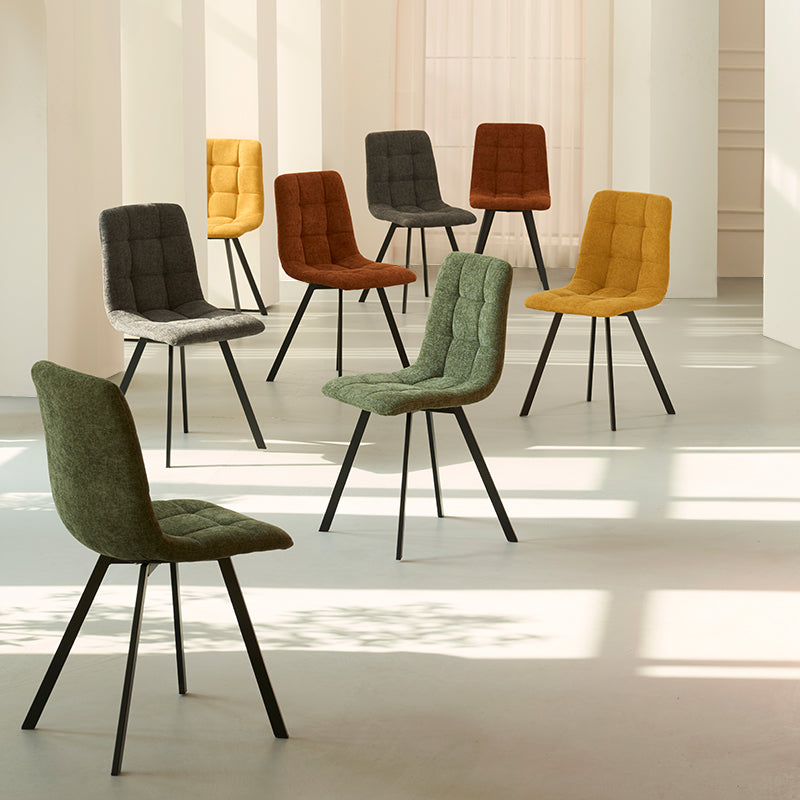 Cadeiras de jantar Aoife Sleek [Conjunto de 2] [Tecido Linho]
