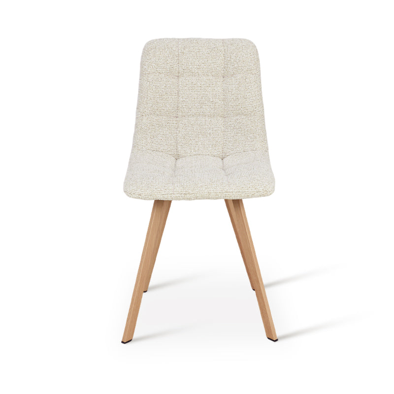 Cadeiras de jantar Aoife Sleek [Conjunto de 2] [Tecido de linho] [Pernas de metal de carvalho]