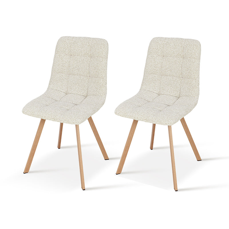 Cadeiras de jantar Aoife Sleek [Conjunto de 2] [Tecido de linho] [Pernas de metal de carvalho]