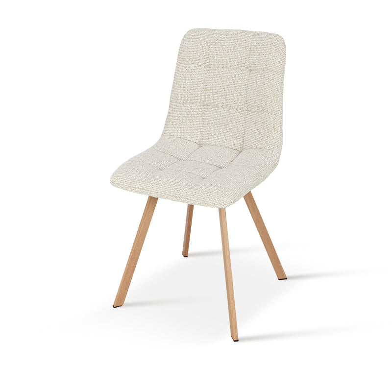 Cadeiras de jantar Aoife Sleek [Conjunto de 2] [Tecido de linho] [Pernas de metal de carvalho]