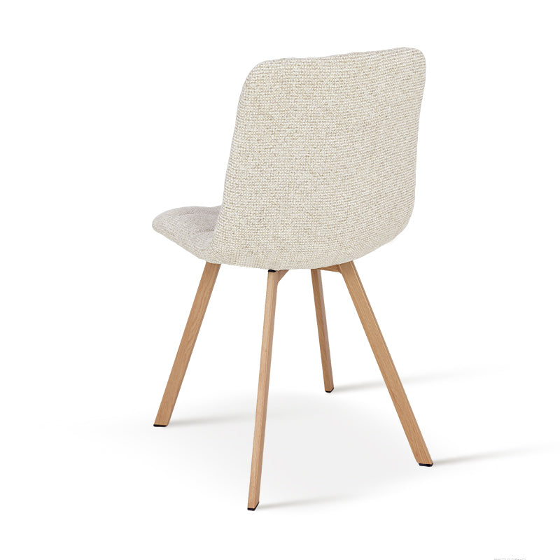 Cadeiras de jantar Aoife Sleek [Conjunto de 2] [Tecido de linho] [Pernas de metal de carvalho]