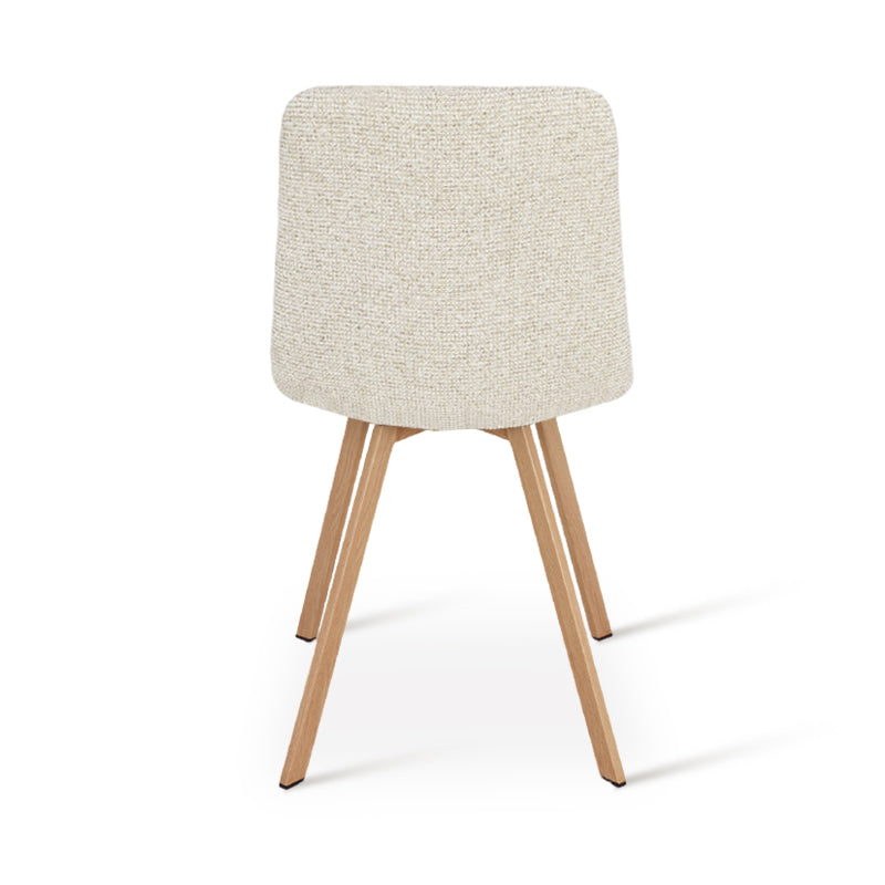 Cadeiras de jantar Aoife Sleek [Conjunto de 2] [Tecido de linho] [Pernas de metal de carvalho]