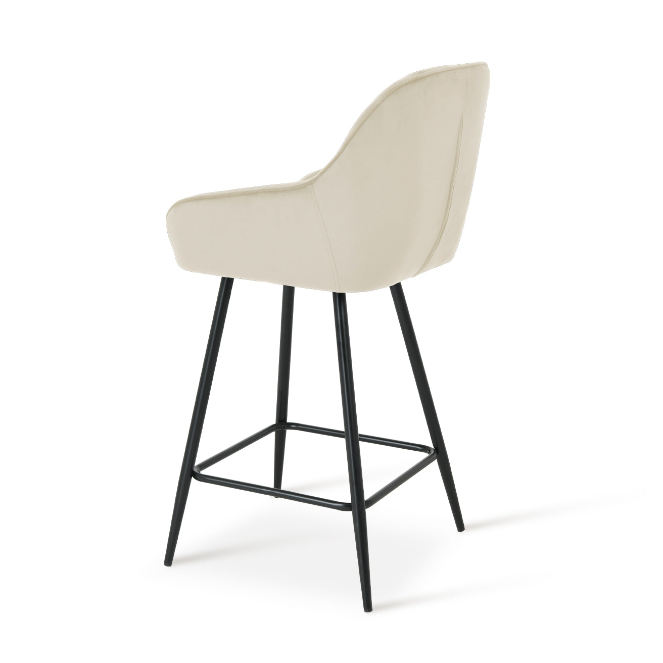 Cadeiras de Bar Keaton [Conjunto de 2] [Preta] [Veluda][75 cm][65 cm]