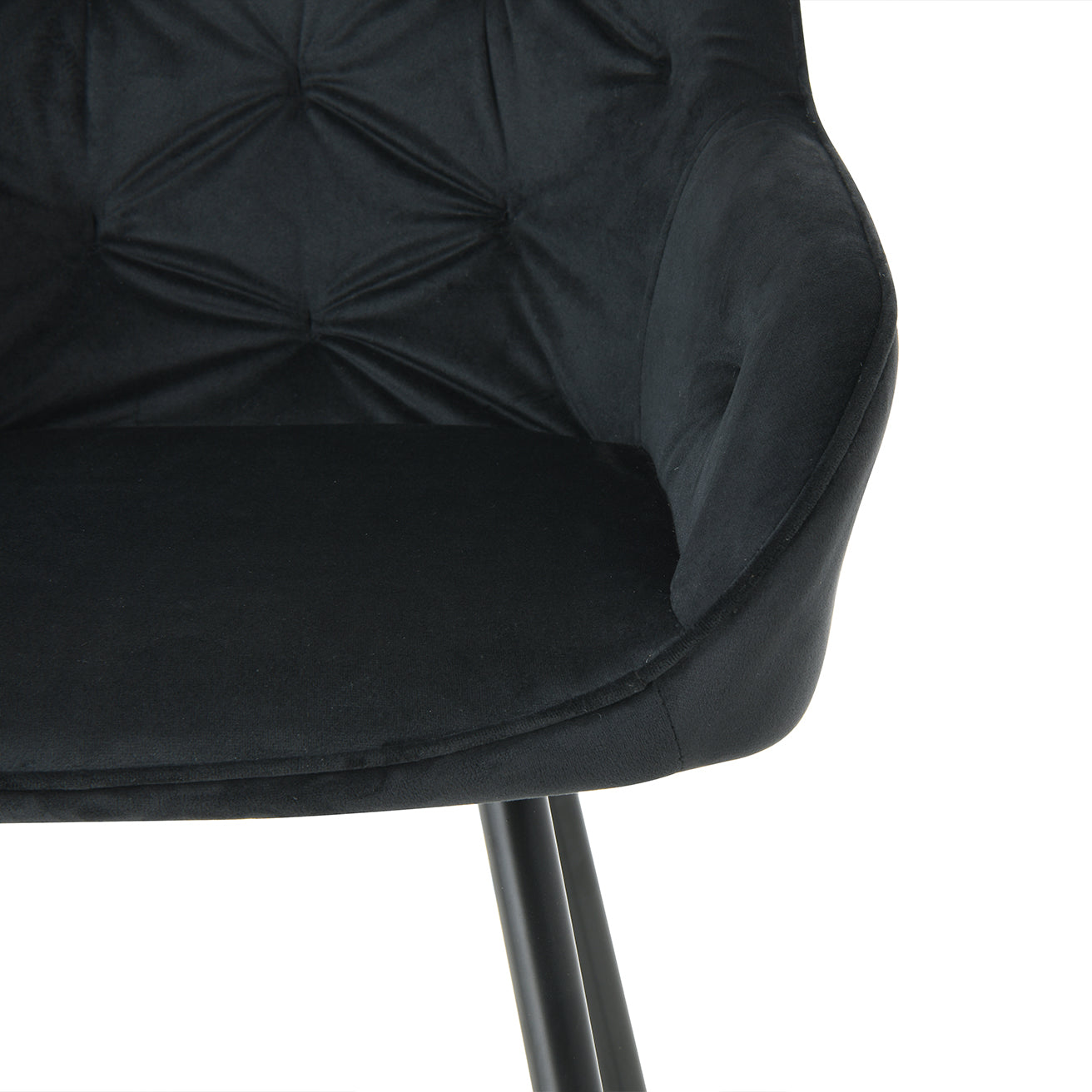 Cadeiras de Bar Keaton [Conjunto de 2] [Preta] [Veluda][75 cm][65 cm]
