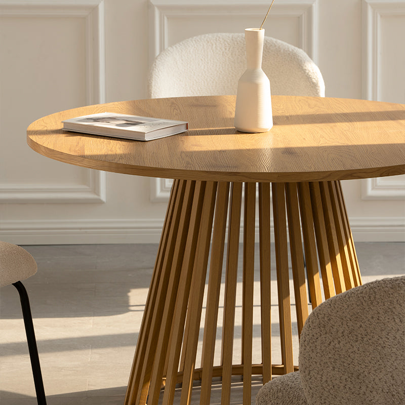 Mesa de jantar redonda Verónica [cor carvalho] [120 cm]