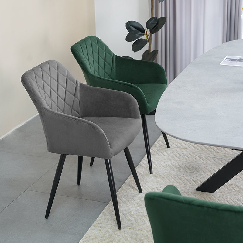 Cadeiras de jantar com braços Frazer Diamond [Conjunto de 2] [Veluda][Rotação de 360 Graus]