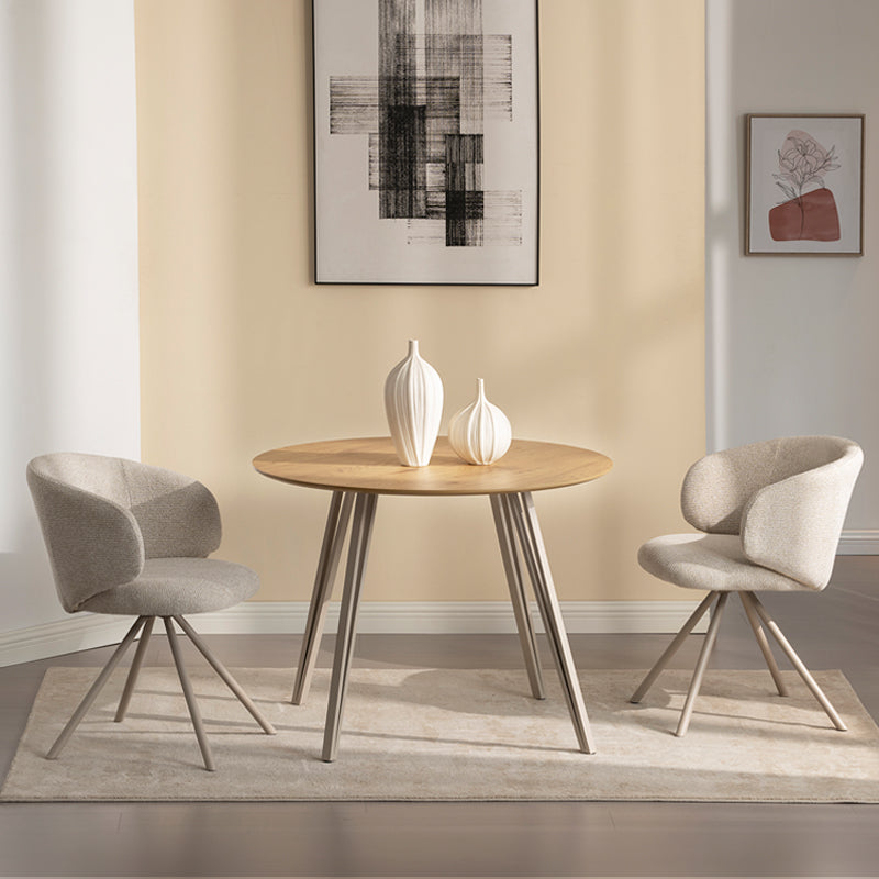Mesa de Jantar Redonda Fareeha [Mármore Preto] [100 cm]
