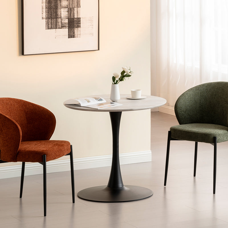 Mesa de Jantar Redonda Tiana e 4 Cadeiras de Jantar Bard [Conjunto de Jantar]